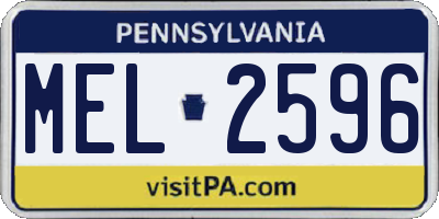 PA license plate MEL2596