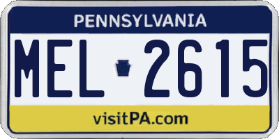 PA license plate MEL2615
