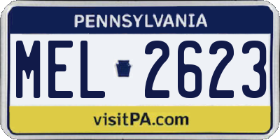 PA license plate MEL2623