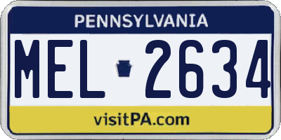 PA license plate MEL2634