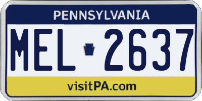 PA license plate MEL2637