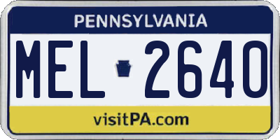 PA license plate MEL2640