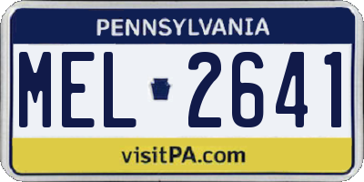 PA license plate MEL2641