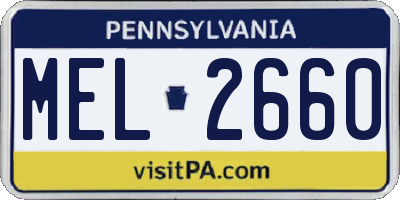 PA license plate MEL2660