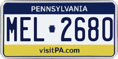PA license plate MEL2680