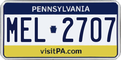 PA license plate MEL2707