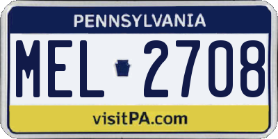 PA license plate MEL2708