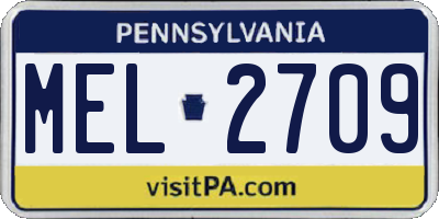 PA license plate MEL2709