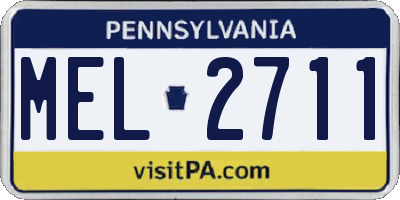 PA license plate MEL2711