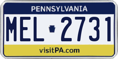 PA license plate MEL2731