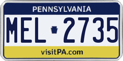 PA license plate MEL2735