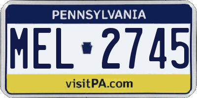 PA license plate MEL2745