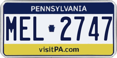 PA license plate MEL2747