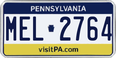 PA license plate MEL2764