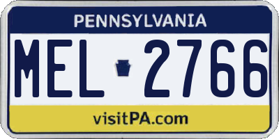 PA license plate MEL2766