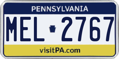 PA license plate MEL2767