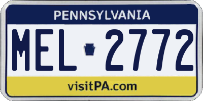 PA license plate MEL2772