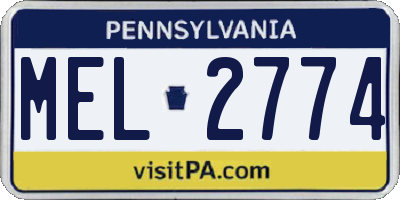 PA license plate MEL2774