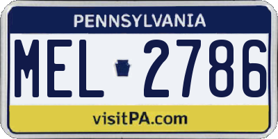 PA license plate MEL2786