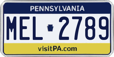 PA license plate MEL2789