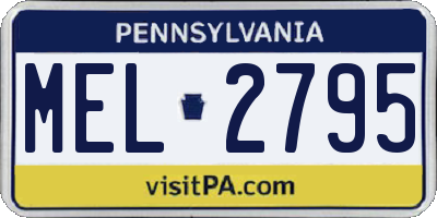 PA license plate MEL2795