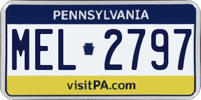 PA license plate MEL2797