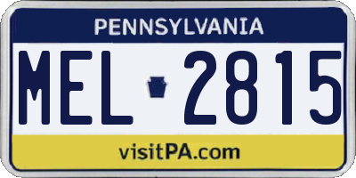 PA license plate MEL2815