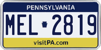 PA license plate MEL2819