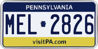PA license plate MEL2826