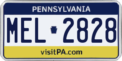 PA license plate MEL2828