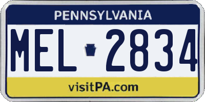 PA license plate MEL2834