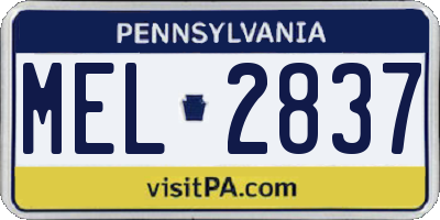 PA license plate MEL2837