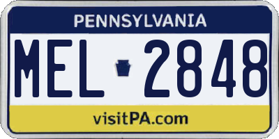 PA license plate MEL2848