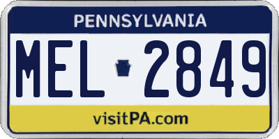 PA license plate MEL2849
