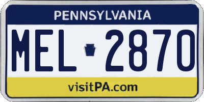 PA license plate MEL2870