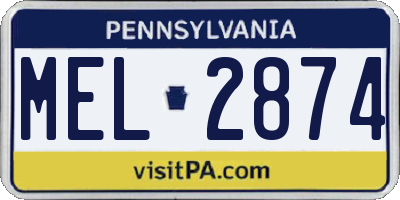 PA license plate MEL2874