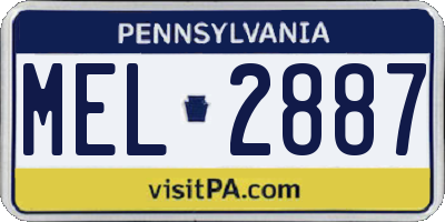 PA license plate MEL2887