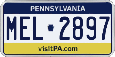 PA license plate MEL2897