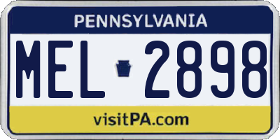 PA license plate MEL2898