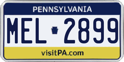 PA license plate MEL2899
