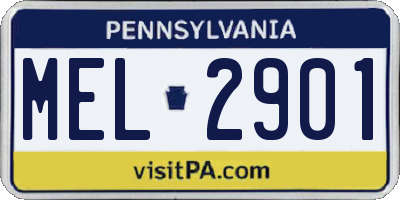 PA license plate MEL2901
