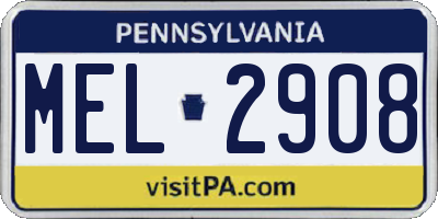 PA license plate MEL2908