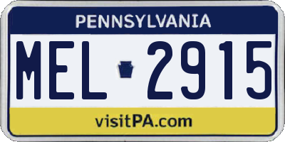 PA license plate MEL2915