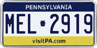 PA license plate MEL2919