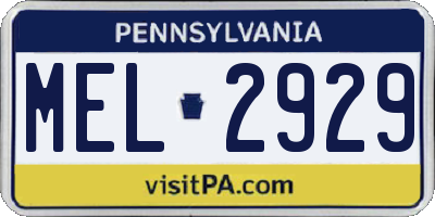 PA license plate MEL2929
