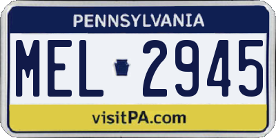 PA license plate MEL2945