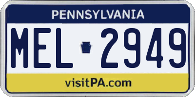PA license plate MEL2949