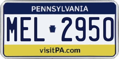 PA license plate MEL2950