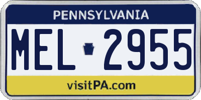 PA license plate MEL2955