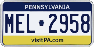 PA license plate MEL2958